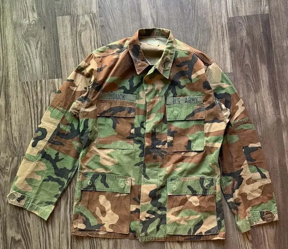 Vintage U.S. Army Woodland Camo BDU Combat Coat Jacket Small-Regular